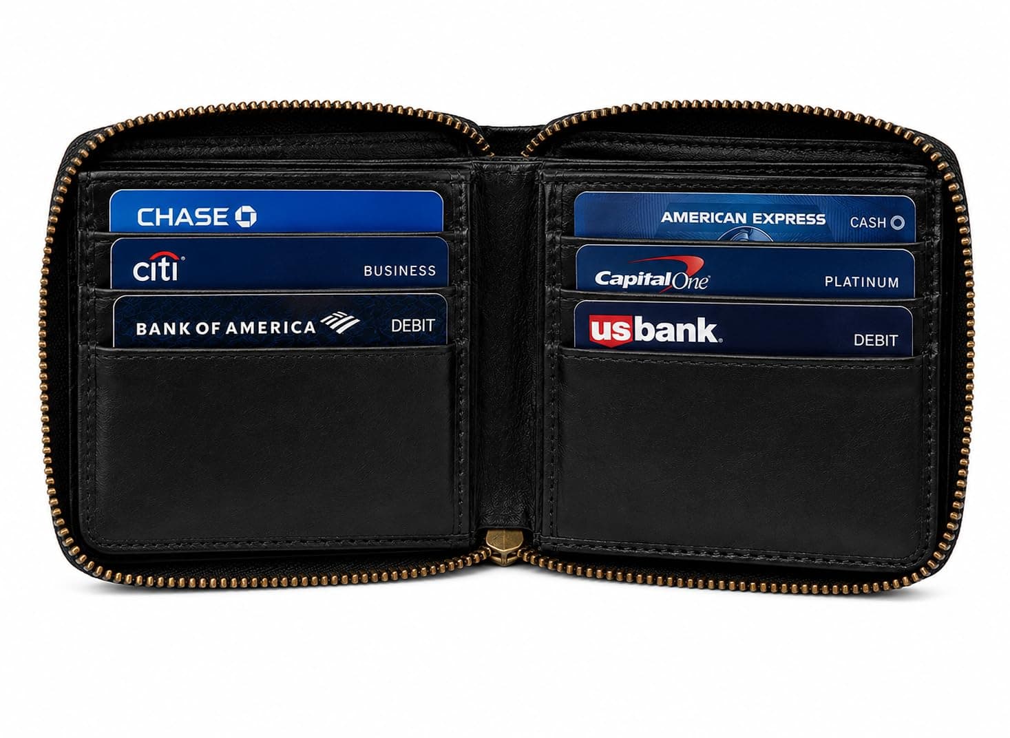 ROYAL Men's Zipper Wallet, Bifold Wallet for Men with 6 Card Slots, 2 Cash Compartments & ID Window, Compact 2-Layer Wallet with Wraparound Zipper
