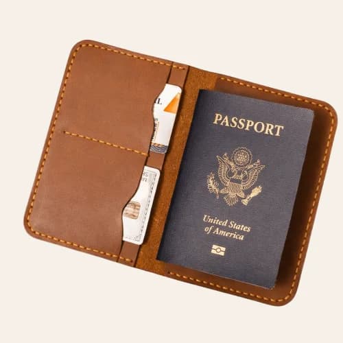 ROYAL Hand Made Passport Cover β Chocolate