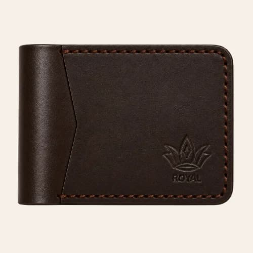 ROYAL Hand Stitch Front Pocket Wallet β Brown