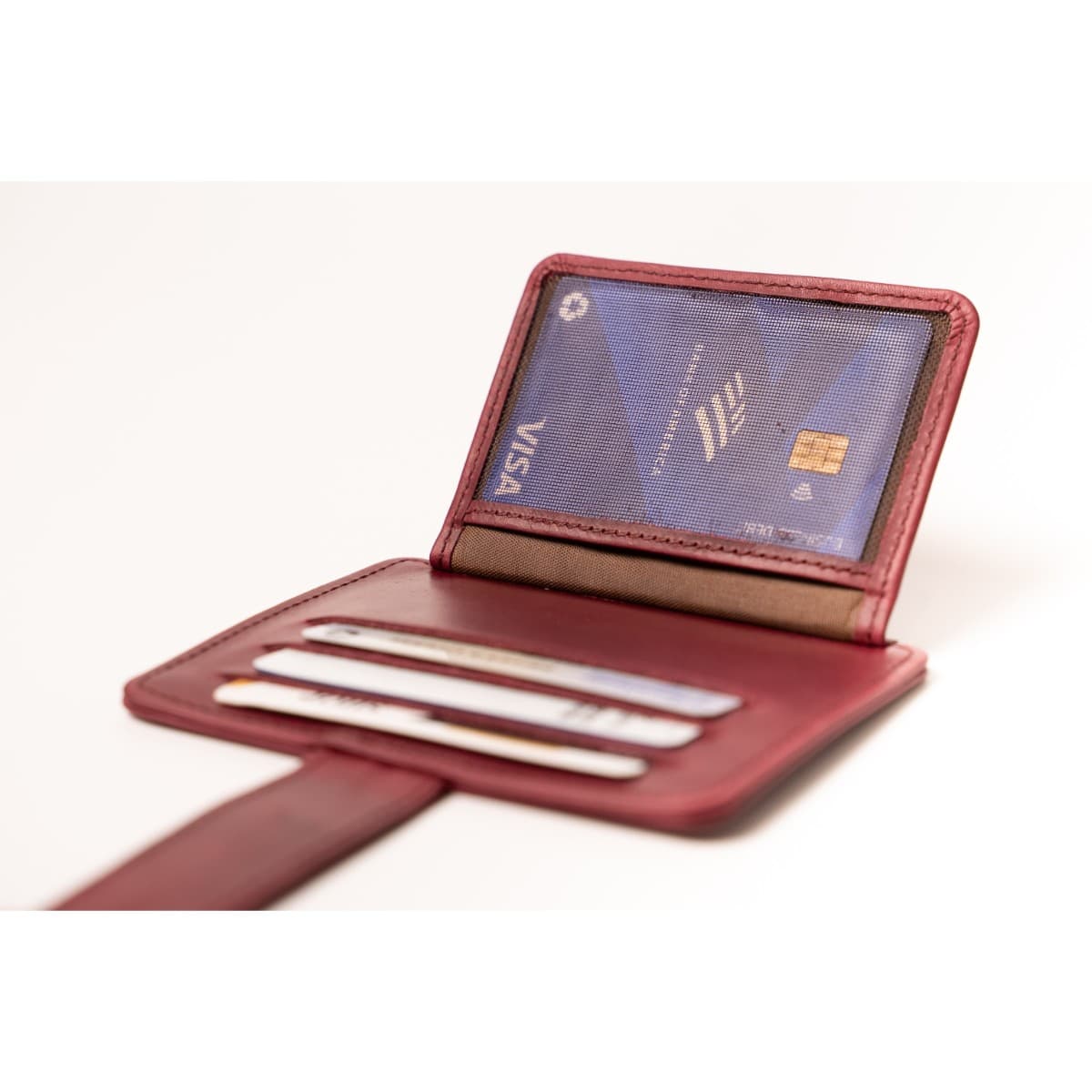 ROYAL Short Flap Card Holder — Burgundy