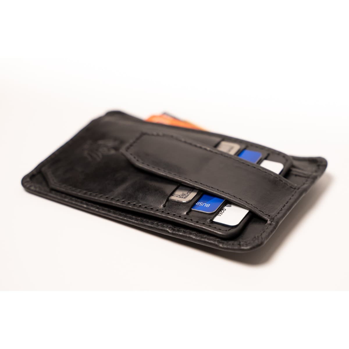 ROYAL Long Flap Card Holder — Black — detail view