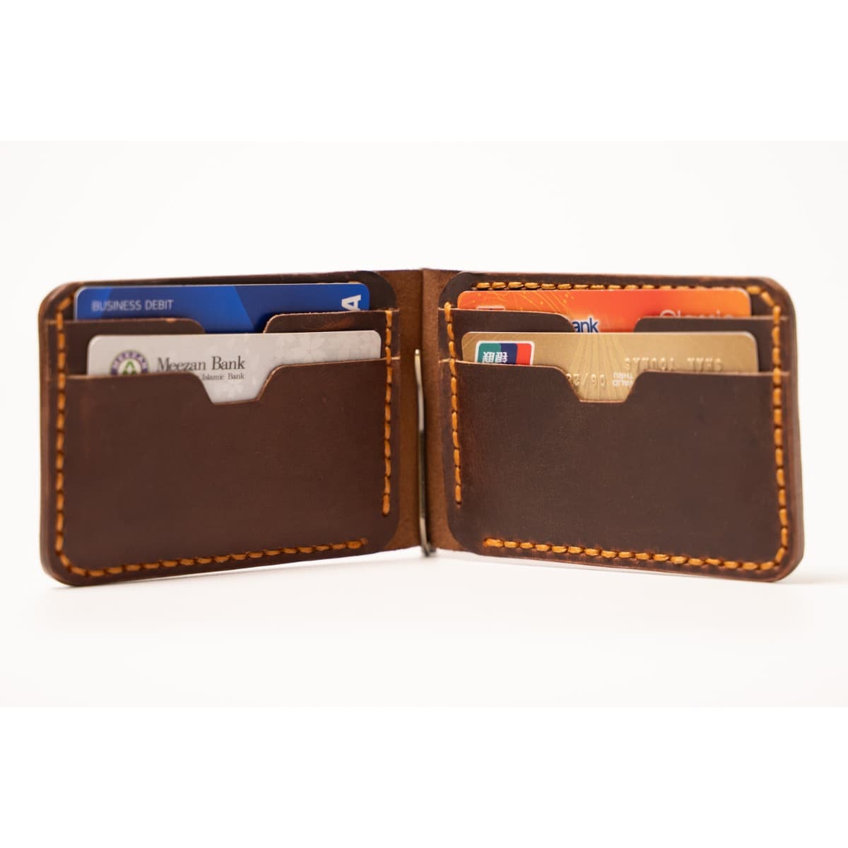 ROYAL Hand Made Cash Clip — Tan — interior view