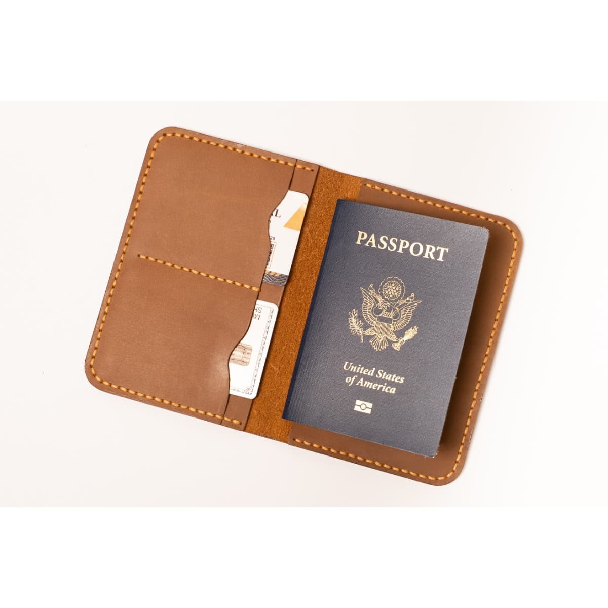 ROYAL Hand Made Passport Cover — Camel
