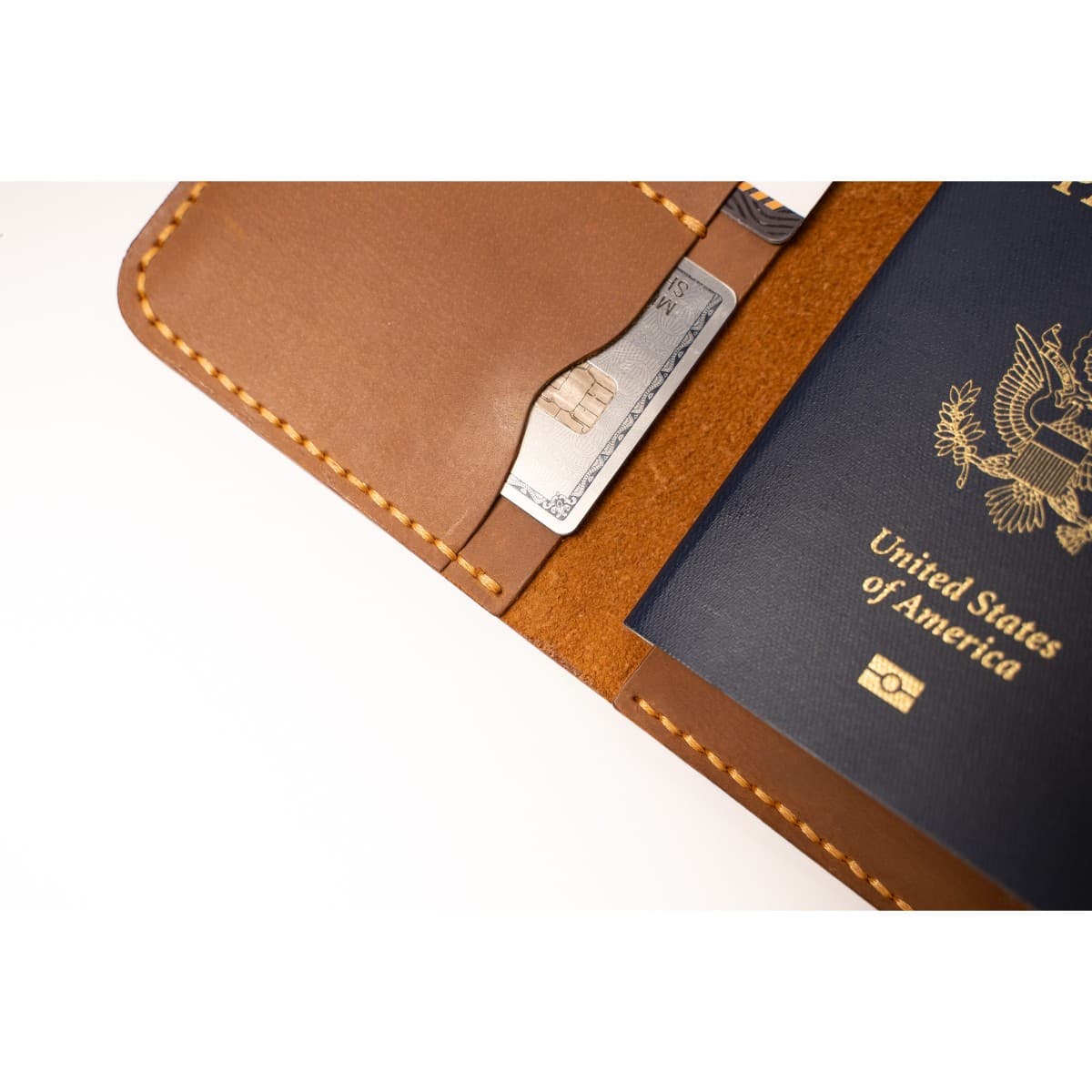 ROYAL Hand Made Passport Cover — Camel