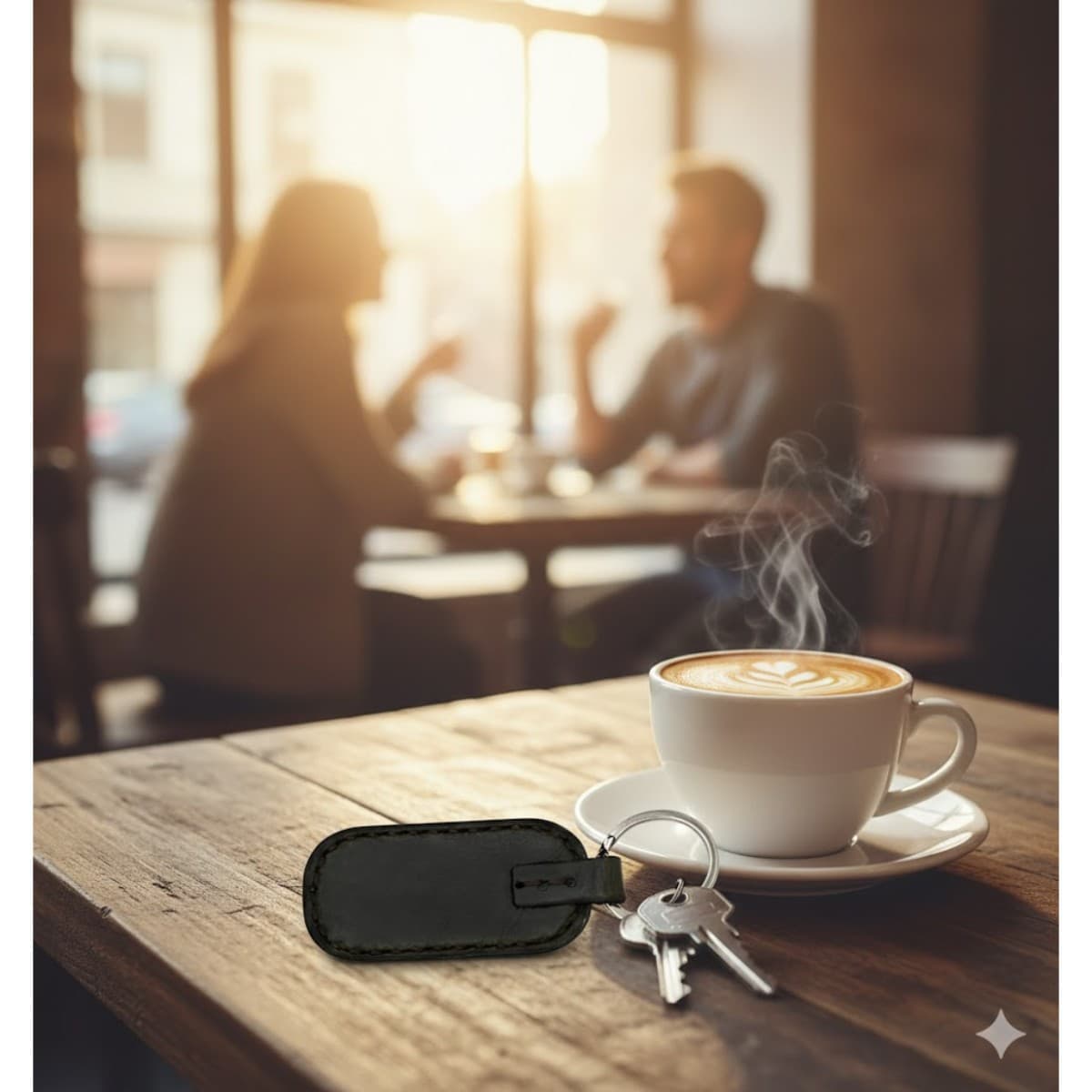 ROYAL Leather Keychain — Green — lifestyle view