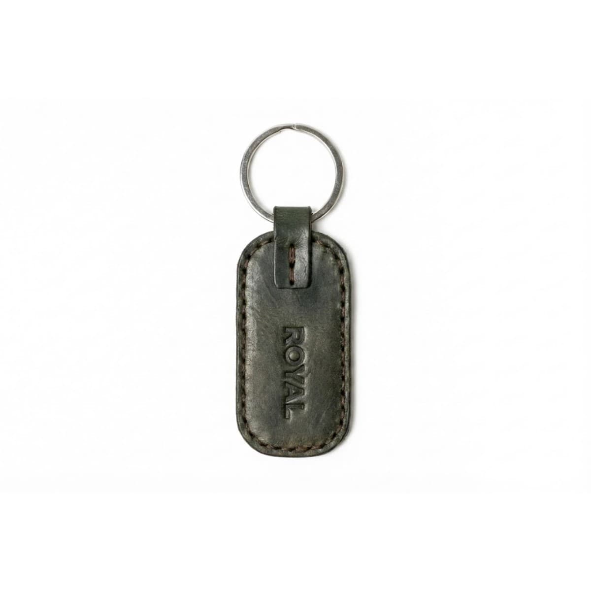 ROYAL Leather Keychain — Green — interior view