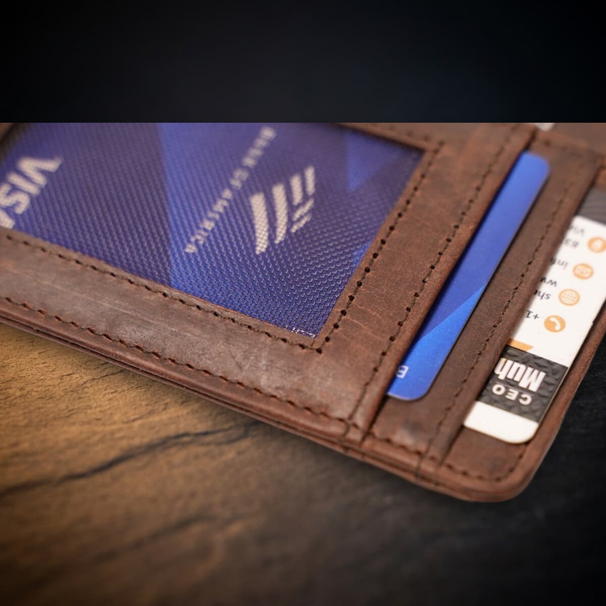 ROYAL Magnet Card Holder — Brown — lifestyle view
