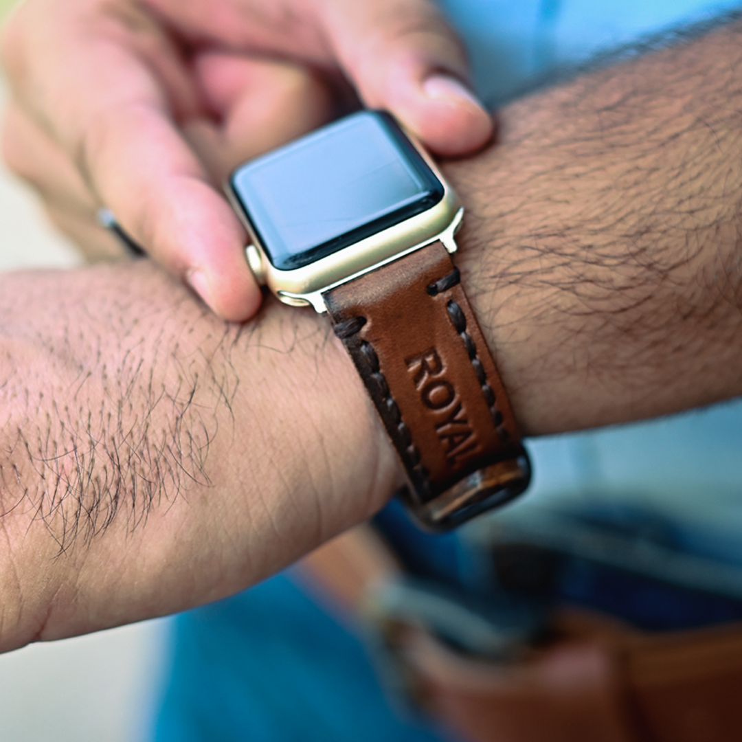 Leather Watch Straps tan Double stitch