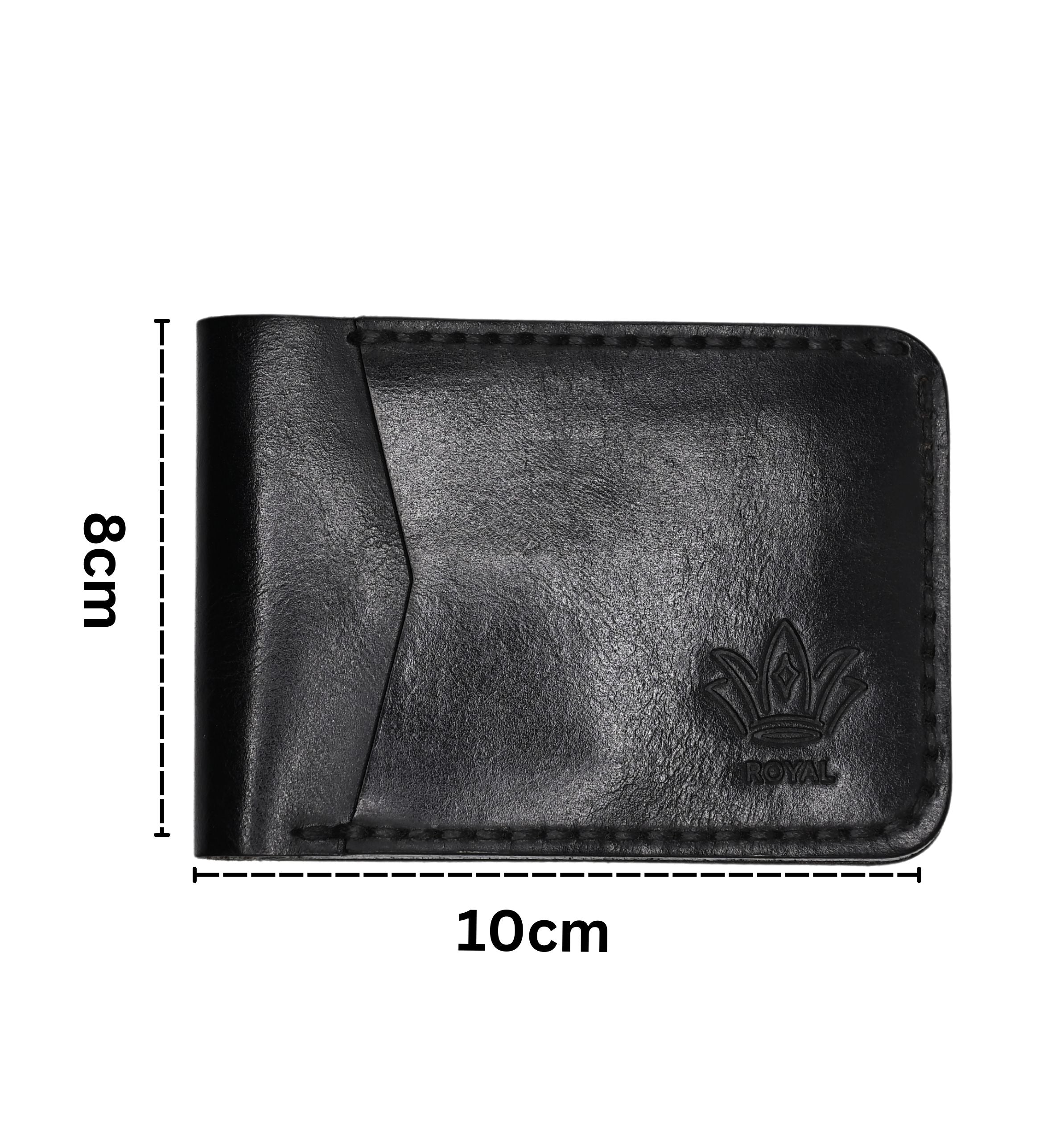 Leather black Wallet Front Pocket