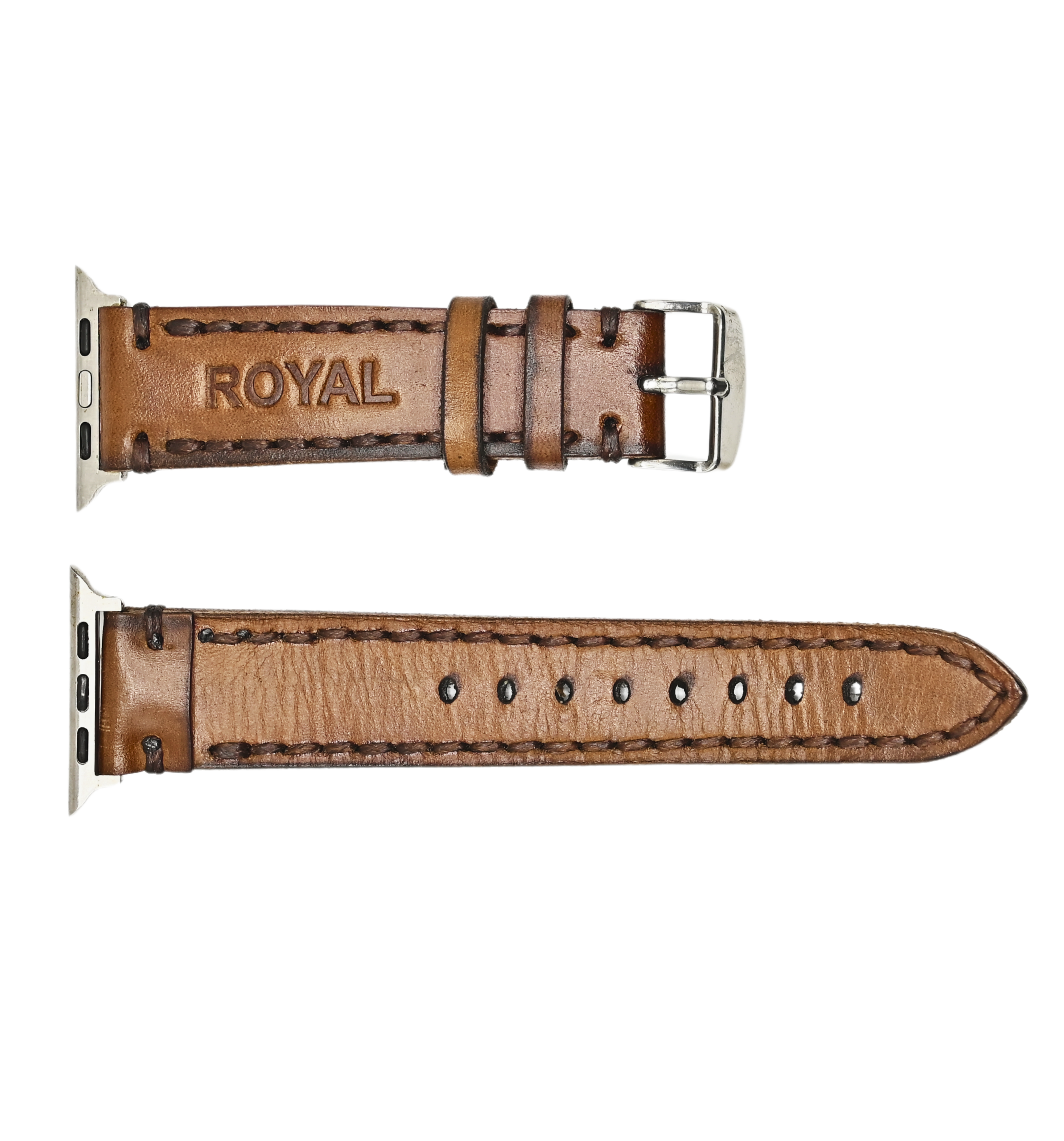 Leather Watch Straps tan Double stitch