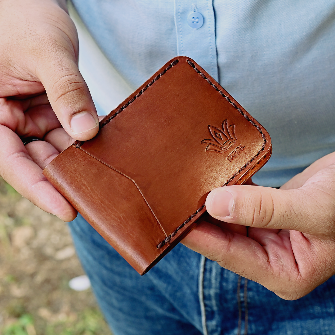 Leather tan Wallet Front Pocket