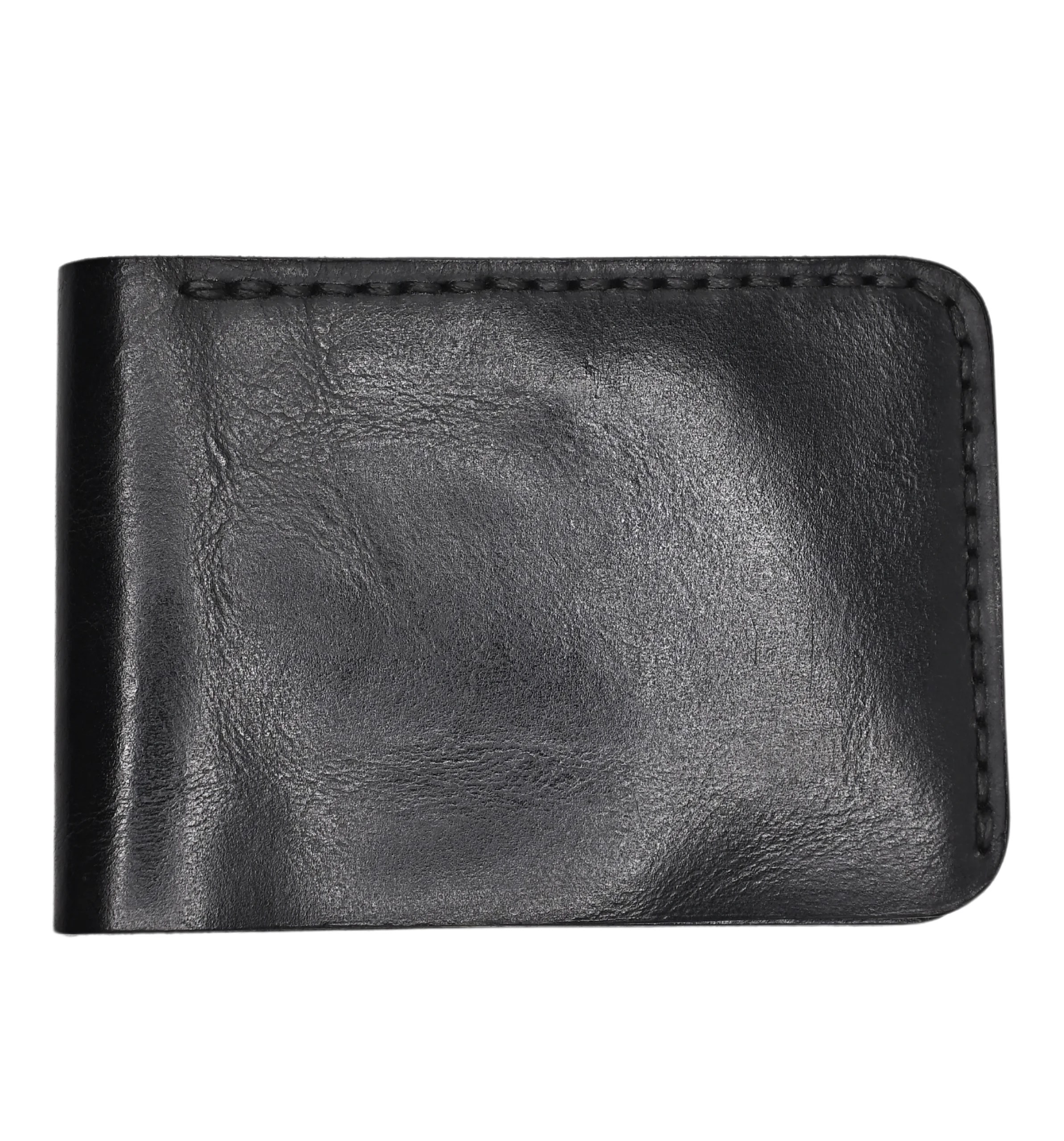 Leather black Wallet Front Pocket