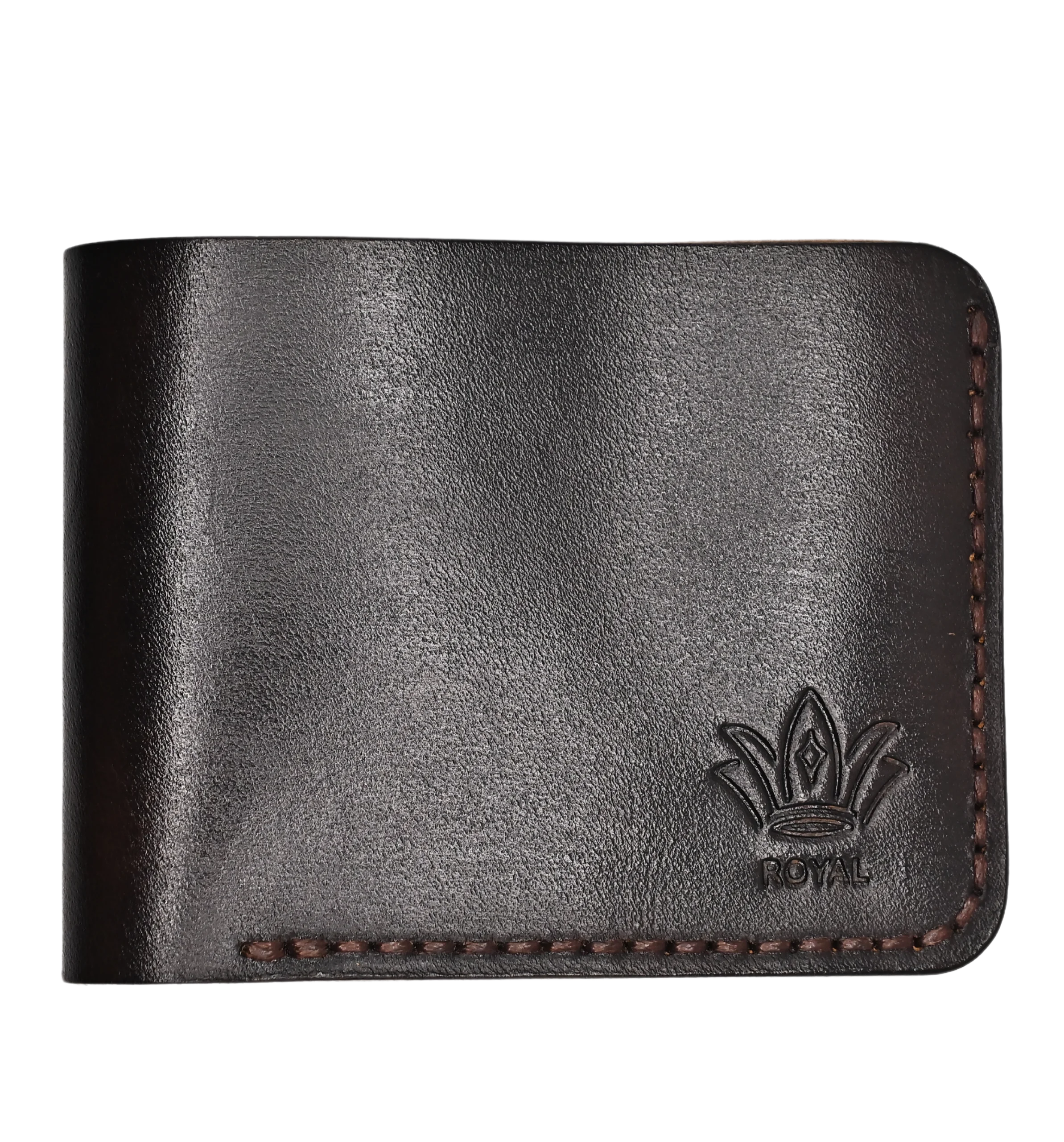 Leather brown wallet three pocket