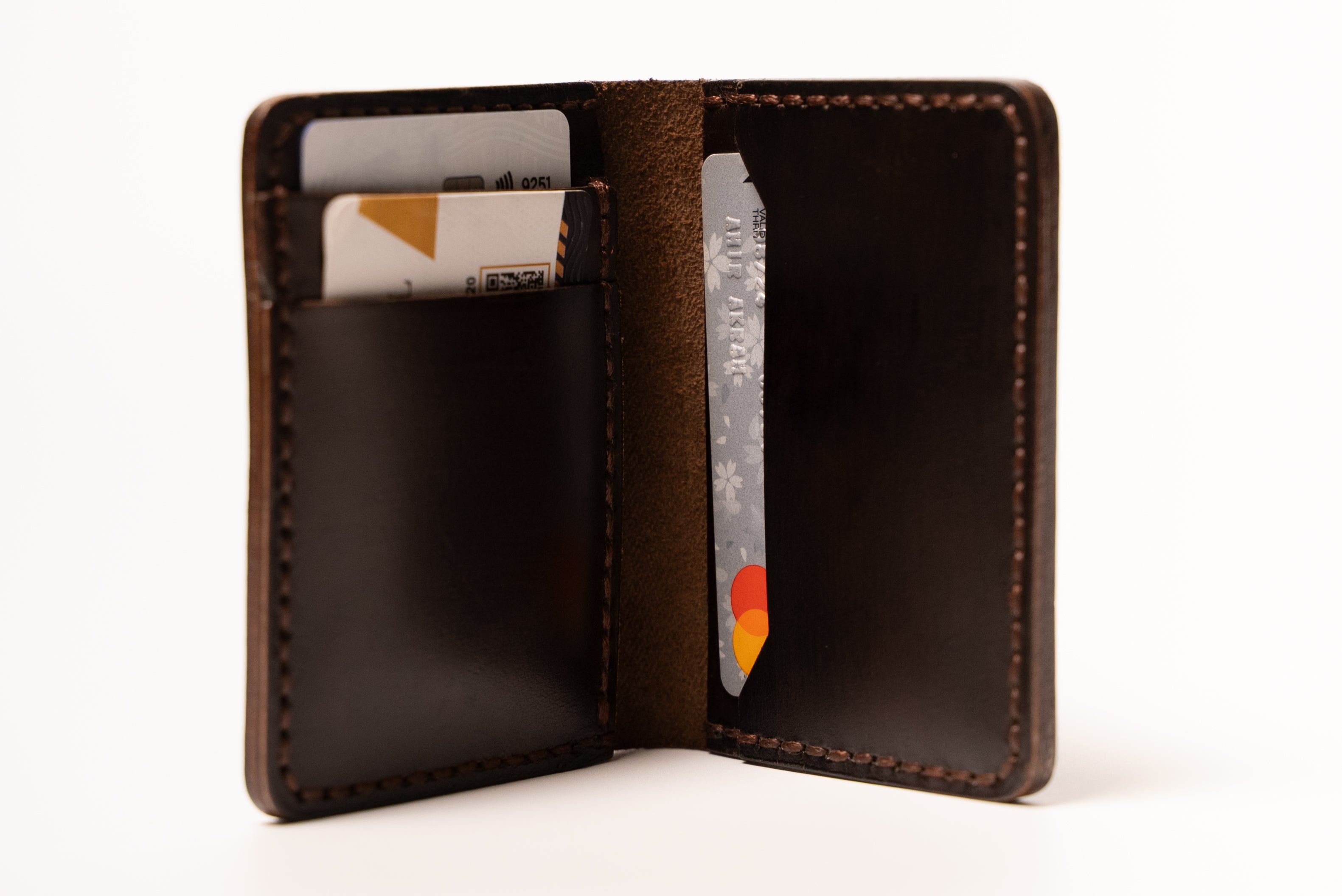 ROYAL Minimalist Leather Card Holder - Brown.