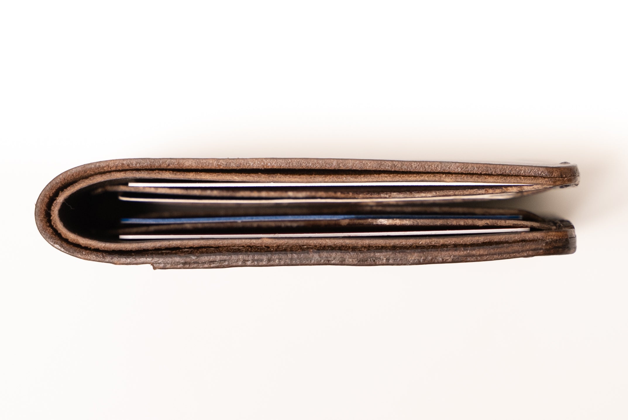ROYAL Leather Brown Wallet – Slim Front Pocket RFID Minimalist.