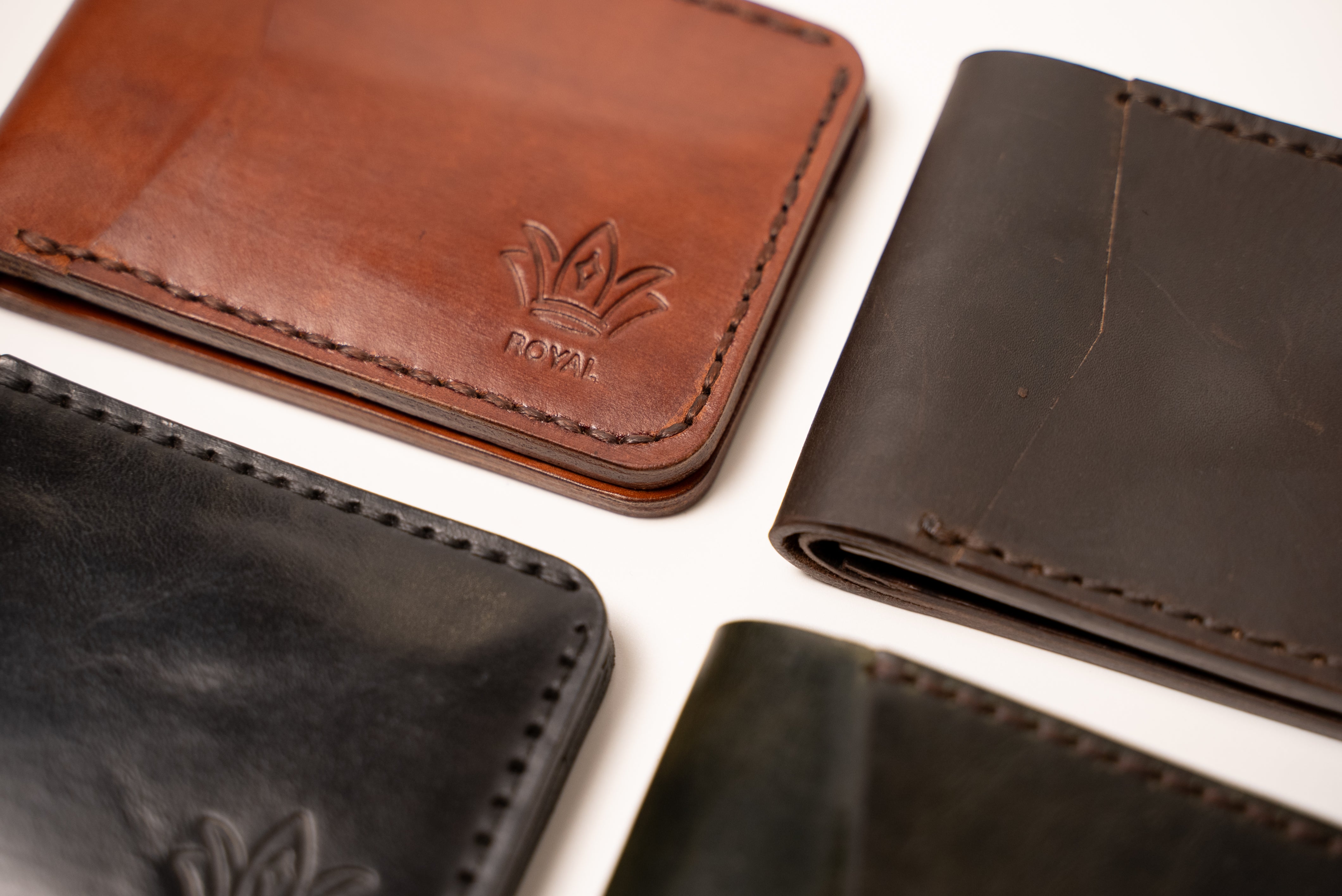 ROYAL Leather wallet three pocket- Tan.