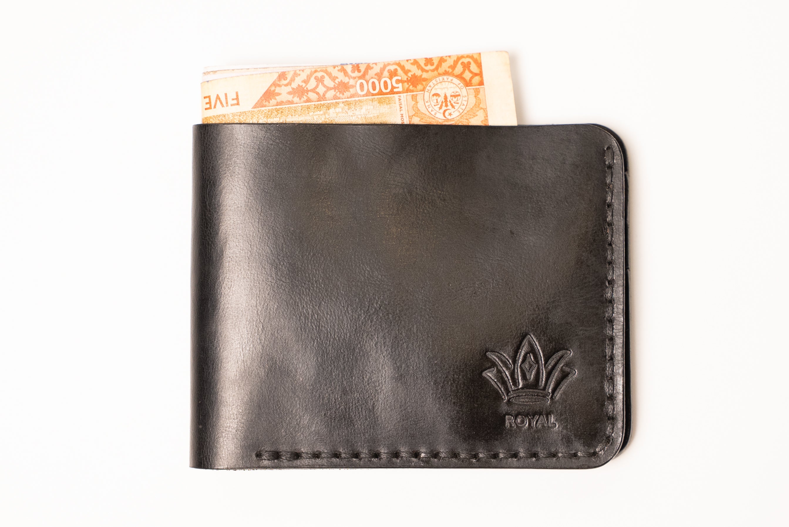 ROYAL Classic Bi-Fold Leather Wallet – Black.
