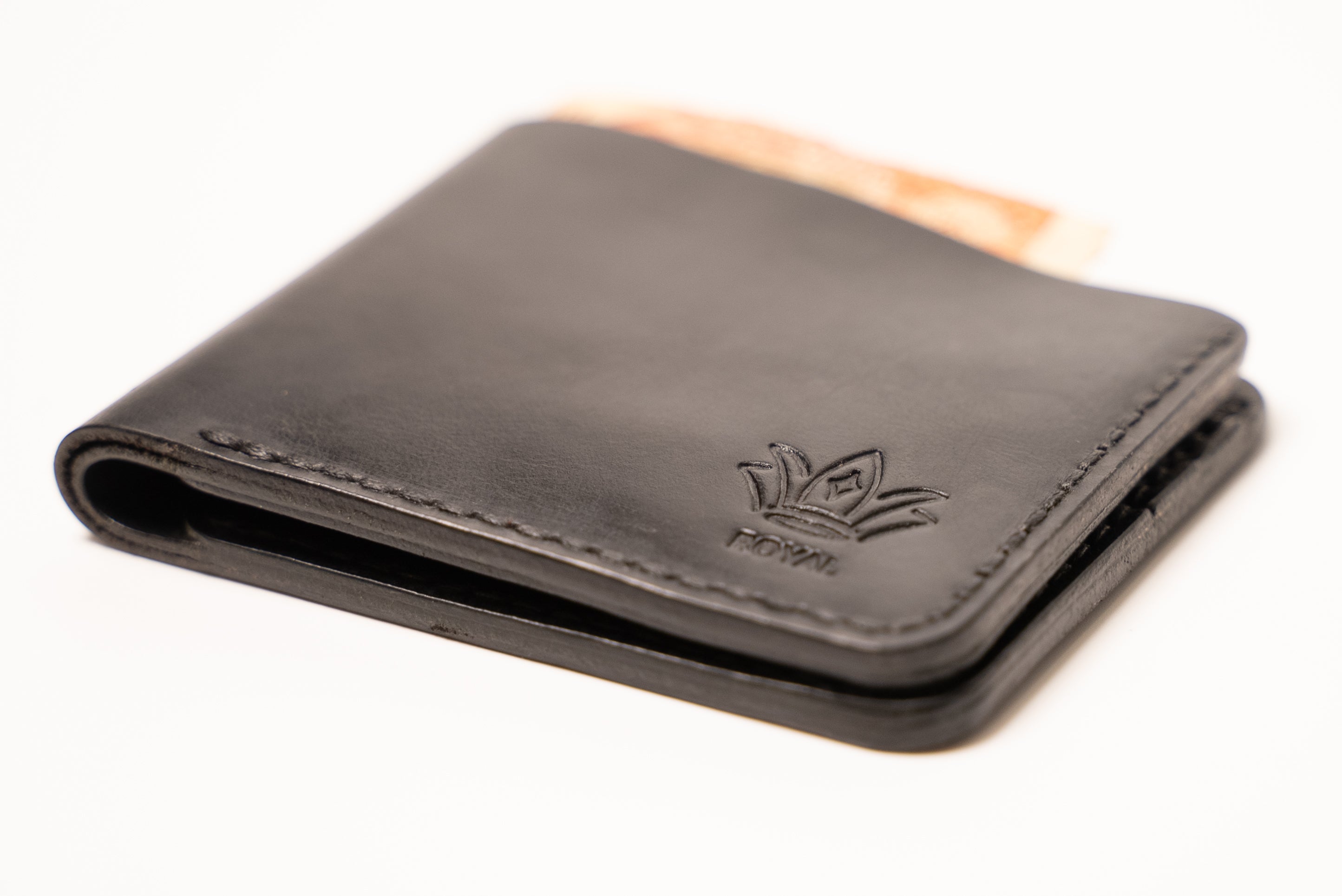 ROYAL Classic Bi-Fold Leather Wallet – Black.