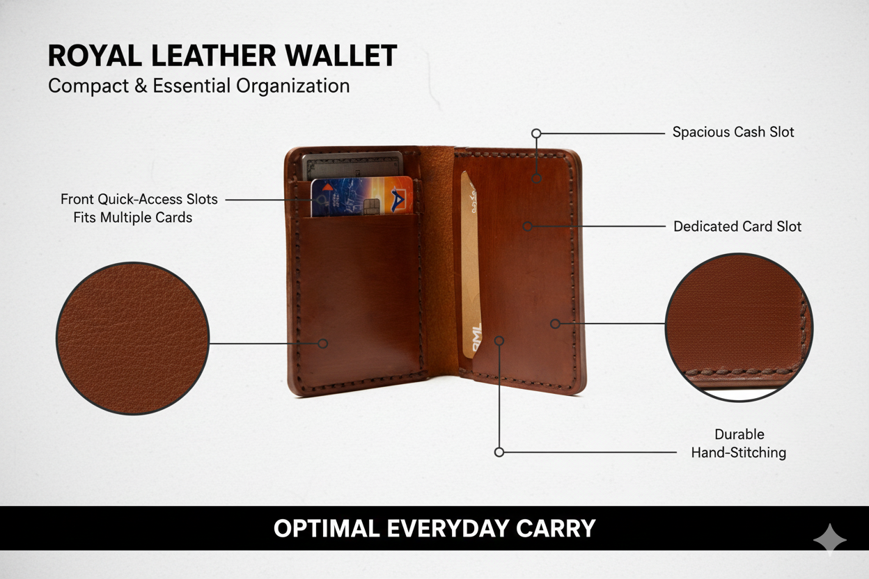 ROYAL Premium Leather Card Holder - Tan.