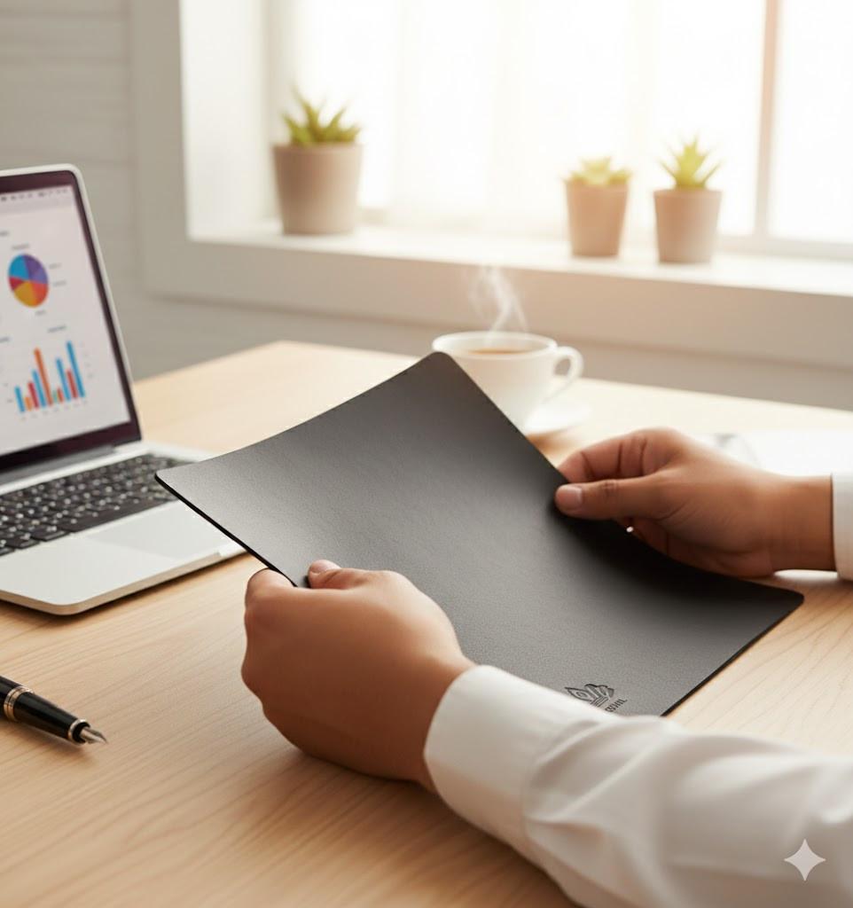 ROYAL Leather Mouse Pad - Black | Premium Desk Mat.