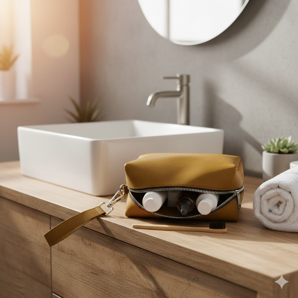 ROYAL Leather Toiletry Bag - Bronze