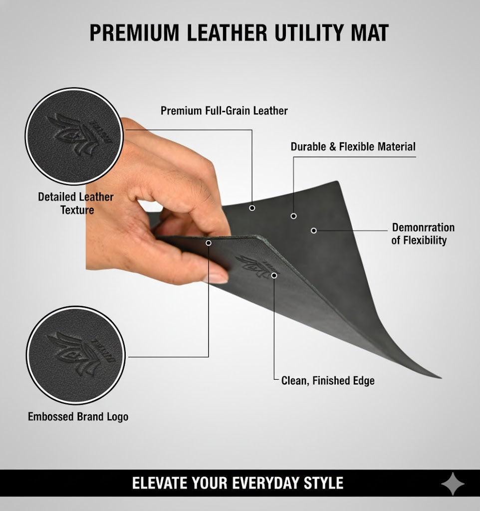 ROYAL Leather Mouse Pad - Black | Premium Desk Mat.