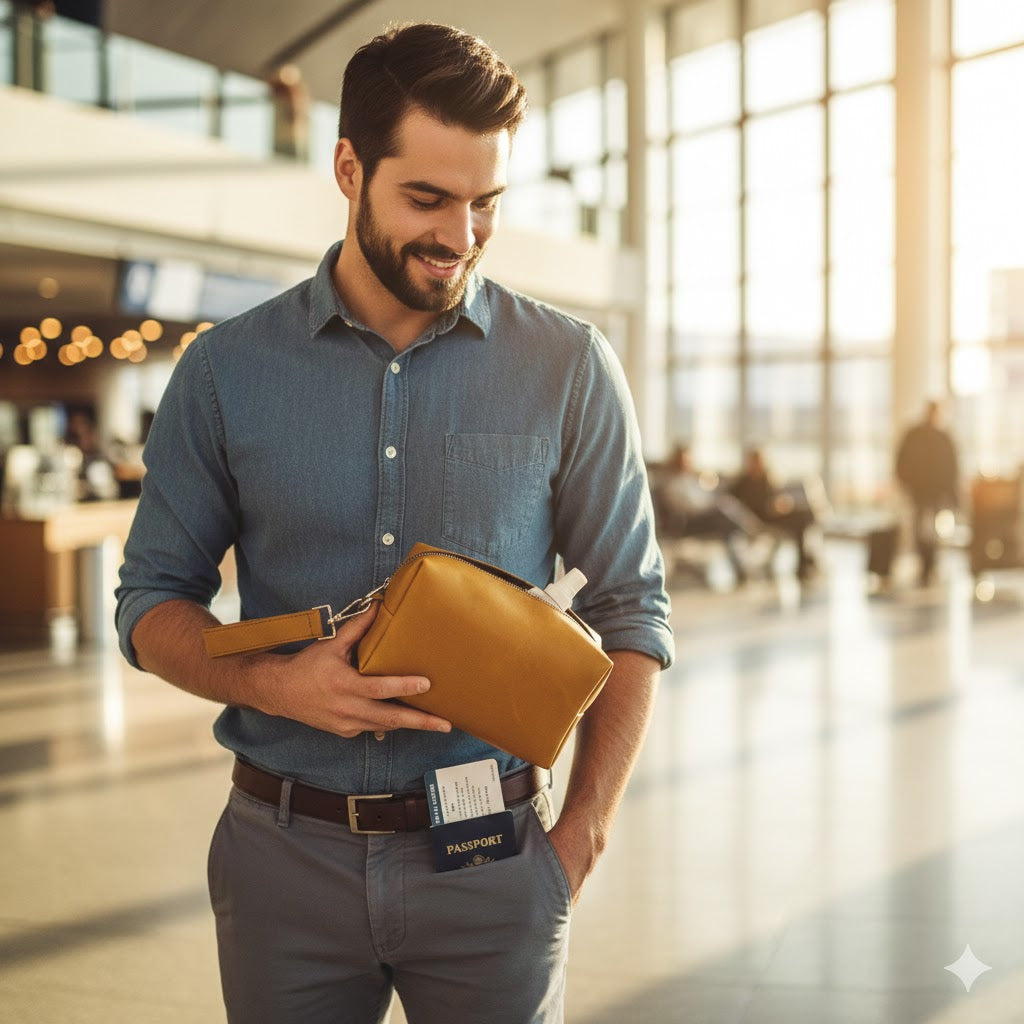 ROYAL Leather Toiletry Bag - Bronze