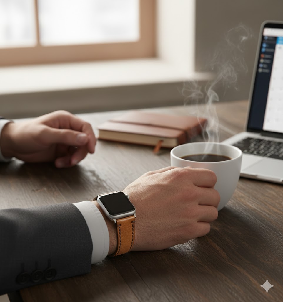 ROYAL Leather Watch Strap – Tan Double Stitch.