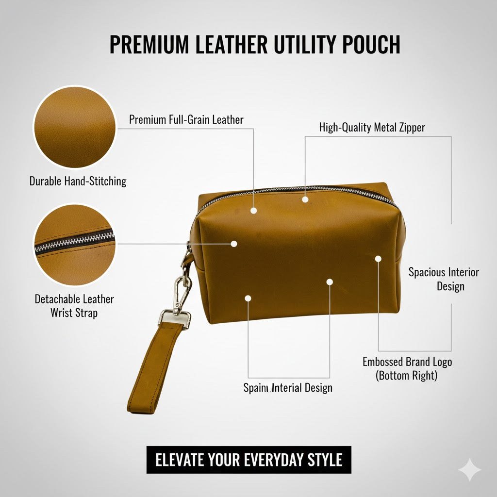 ROYAL Leather Toiletry Bag - Bronze