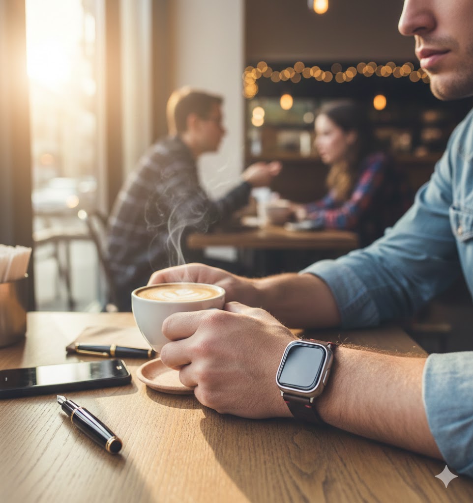 ROYAL Leather Watch Strap – Red Thread Detail.