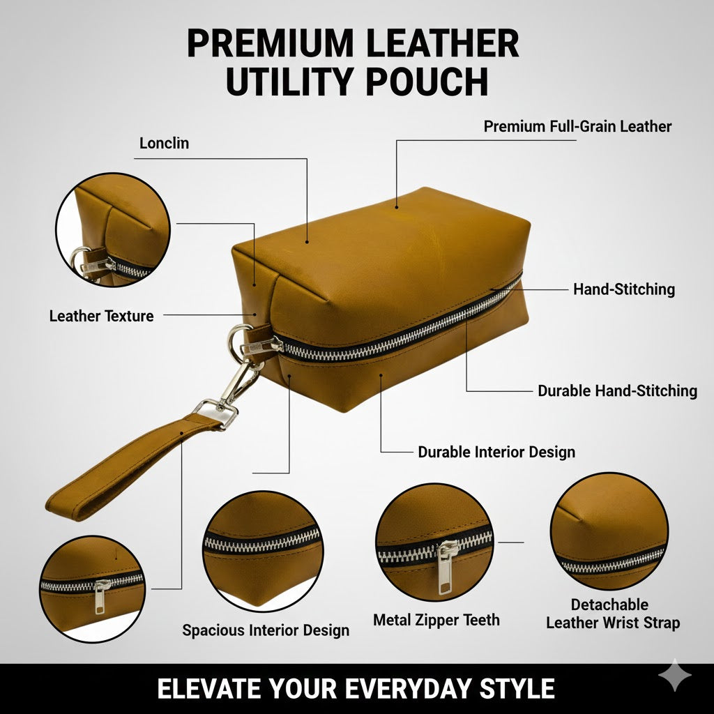 ROYAL Leather Toiletry Bag - Bronze