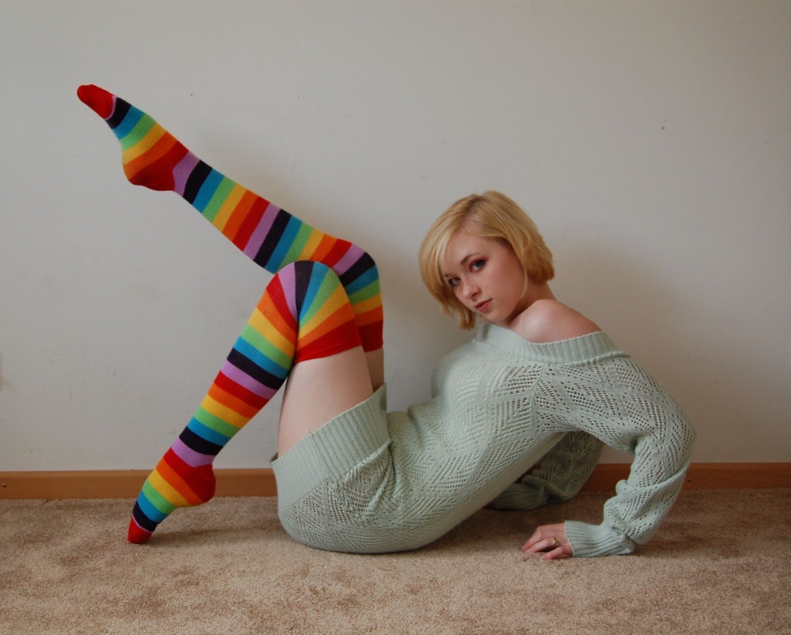 Multi-Color plus size thigh high socks