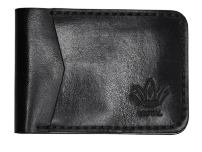 Leather black Wallet Front Pocket