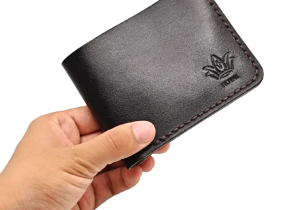 Leather brown wallet three pocket