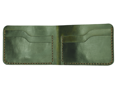 Leather green Wallet Front Pocket