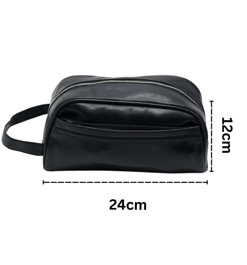 Leather Toiletry Bag Black