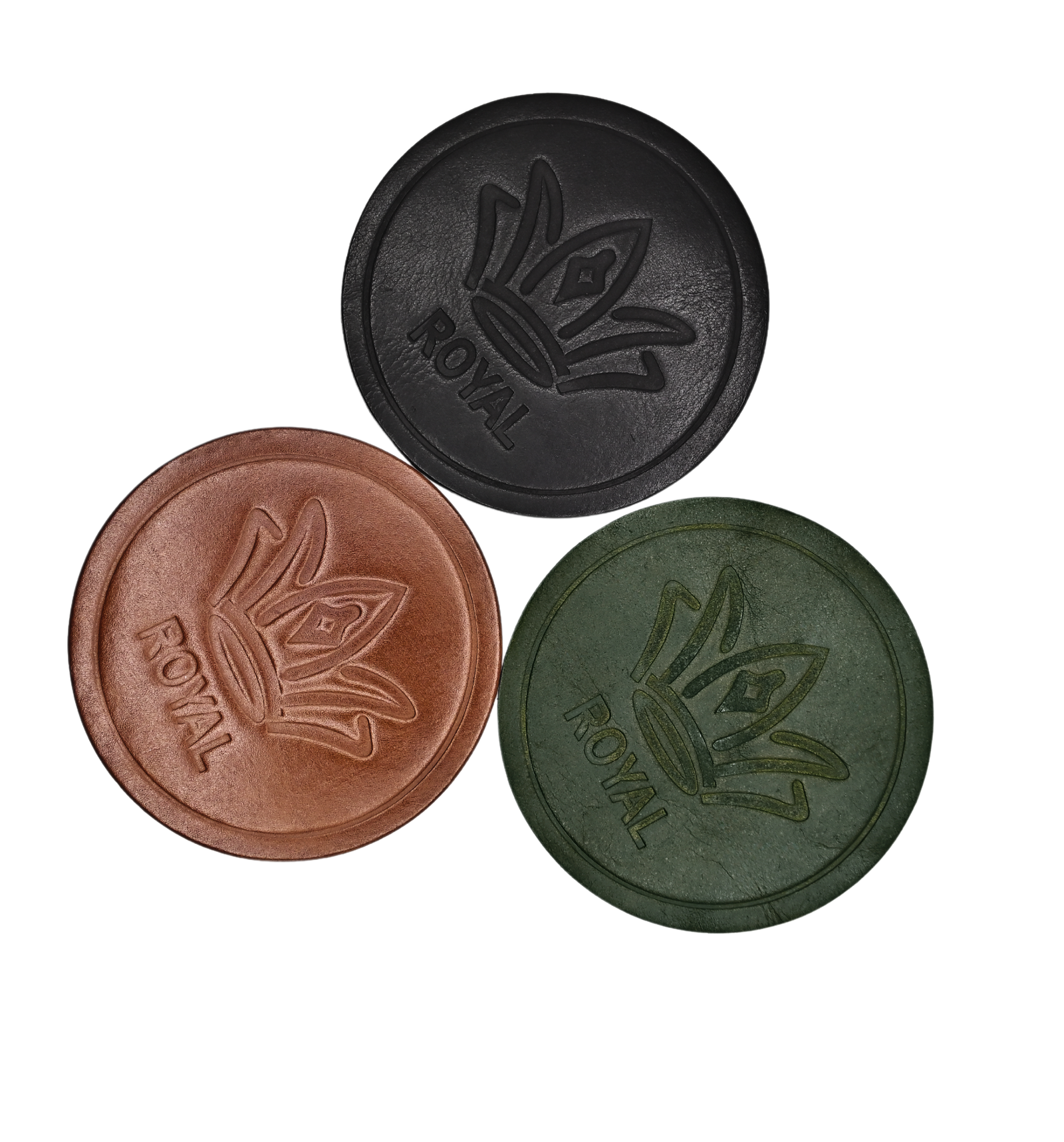 Leather Table Coasters Pack Of 3